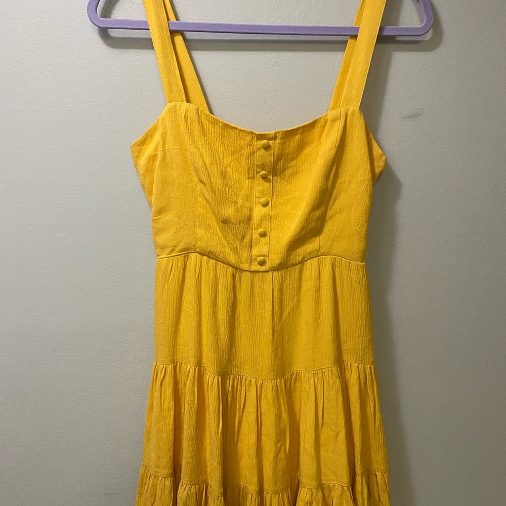 Forever 21 Mustard Button-Front Dress